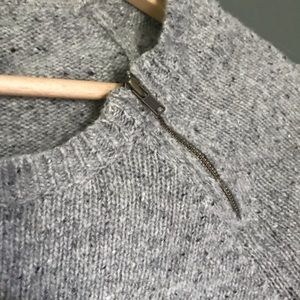 J Crew gray sweater side neck zipper